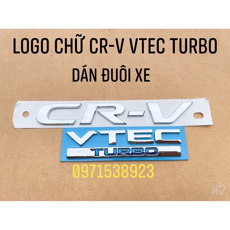 Logo chữ CR-V VTEC TURBO dán đuôi xe CRV
