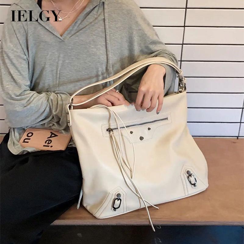 Túi xách IELGY cỡ lớn đính đinh tán thời trang cho nữ