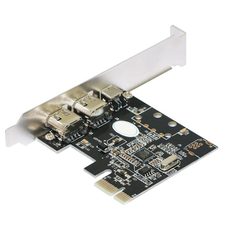 PCI-E 1X To 1394 Card 3 Port DV HD Video Capture Card Pcie To 1394A 6Pin 4Pin Port Adapter Card for Desktop PC Hot-Swap.