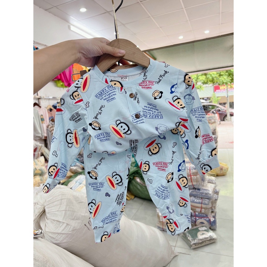 Bộ coton dài tay hoạt hình cho bé trai