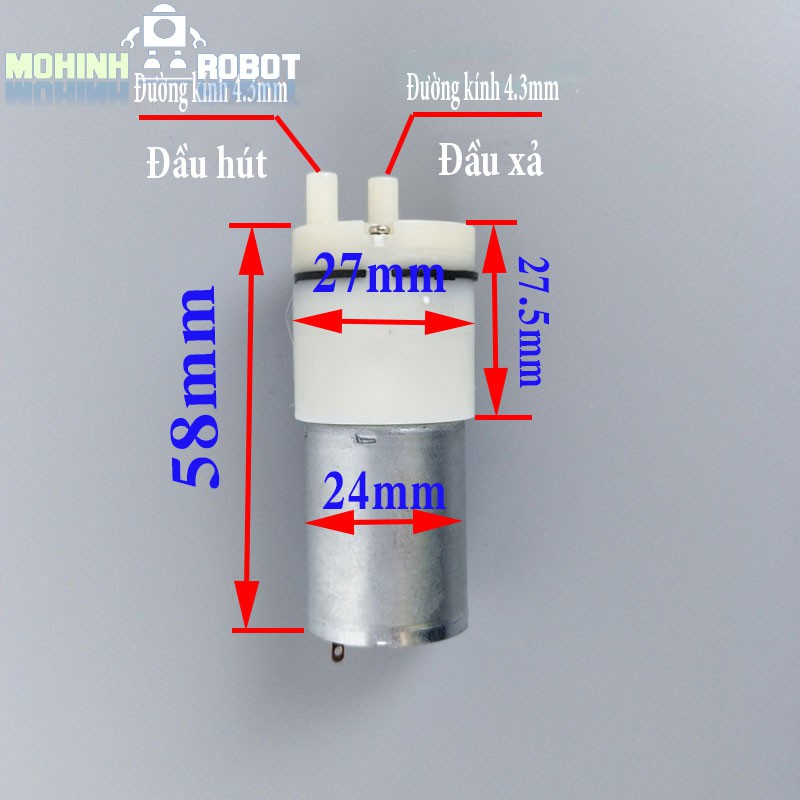Máy bơm chân không 6V – 12V, máy bơm nước mini