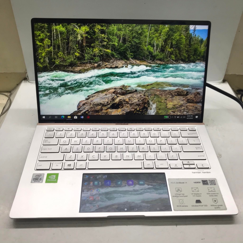 Máy Laptop Asus Zenbook 14 UX434FLC Core i5-10210U, 8gb ram, 512gb ssd, Nvidia Geforce MX250 2GB gddr5, 14 inch Đẹp , Rẻ