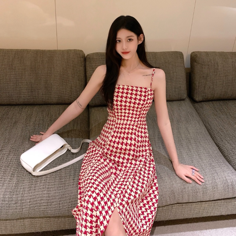 Đầm hai dây Perty dáng ôm phong cách retro thời trang mùa hè dành cho nữ