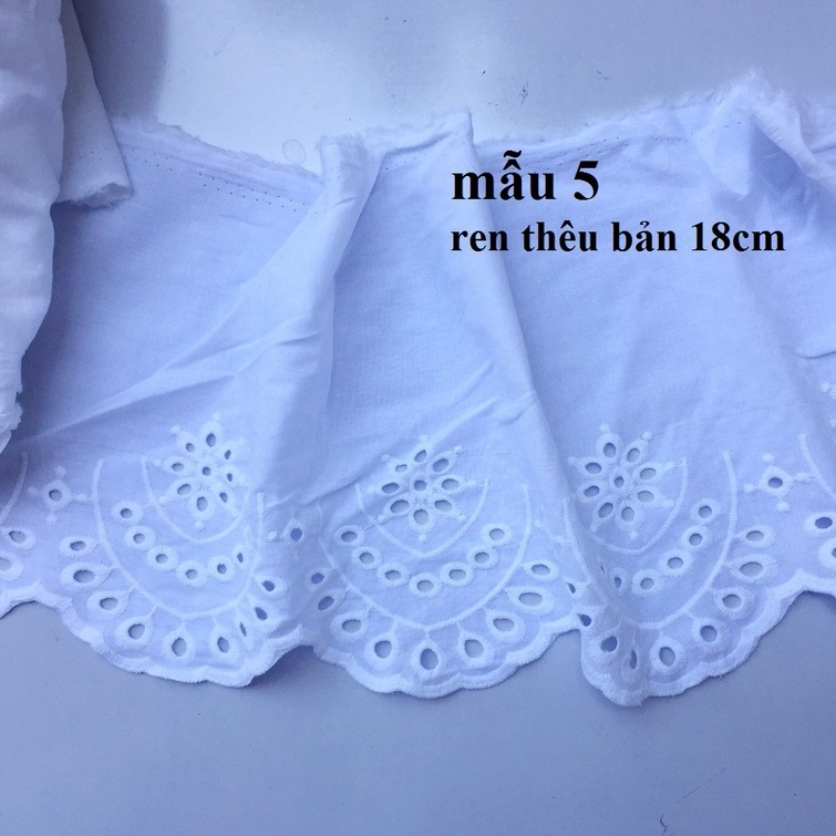 Ren viền trang trí quần áo, ren cotton.