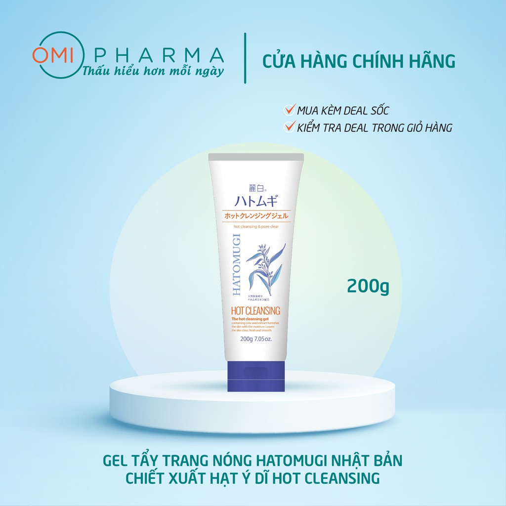 Gel Tẩy Trang Nóng Chiết Xuất Hạt Ý Dĩ Hatomugi The Hot Cleansing Gel (200g)