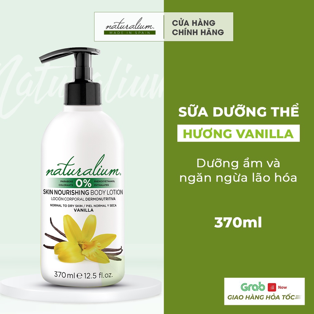Sữa dưỡng thể NATURALIUM hương vani 370ml nuôi dưỡng da, mờ sẹo, tăng tốc quá trình tái tạo da