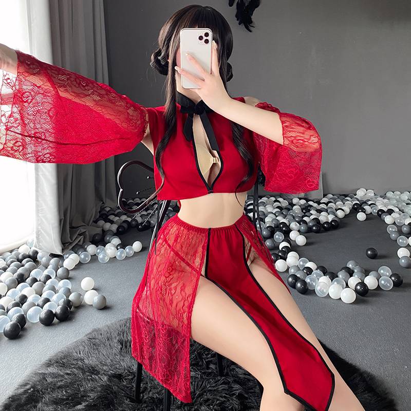 Bộ Đồ Ngủ Kiểu Sườn Xám Cổ Điển Quyến Rũ Thời Trang Cho Nữ 2558[CWEAR.SEXY_ĐỒ NGỦ &amp; NỘI Y CAO CẤP]
