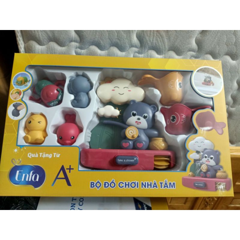 Bộ đồ chơi nhà tắm gắn tường con voi / con gấu cho bé - hkm Nan/ Enfa
