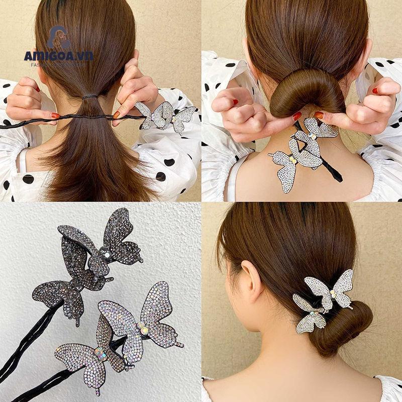 ✨✨Kẹp uốn tóc hình bướm đính đá thời trang Hàn Quốc