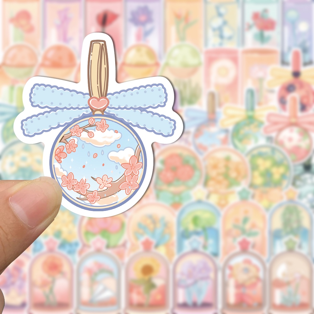 Set 50 Miếng Dán Trang Trí Laptop Chống Nước Họa Tiết Hoạt Hình Dễ Thương