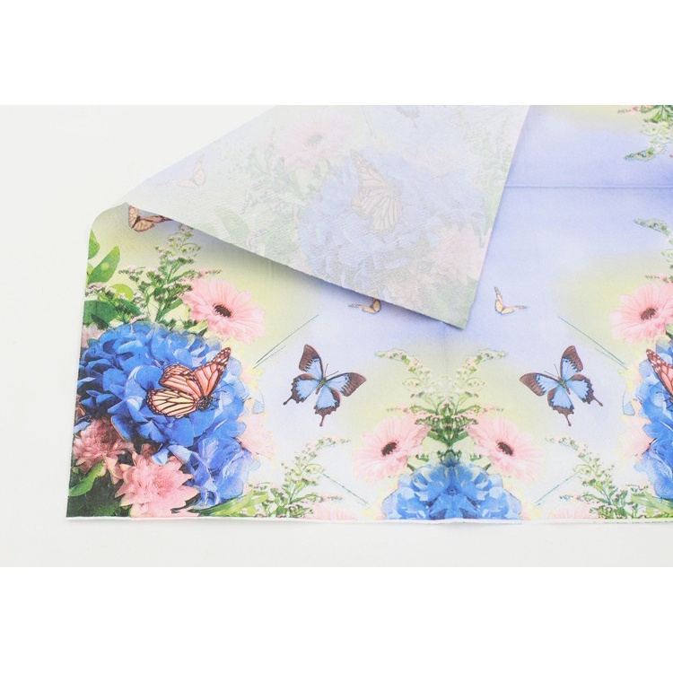 Set 20 Tờ Khăn Giấy In Hình Bướm Hoa Cẩm Tú Cầu Trang Trí Sự Kiện &amp; Tiệc Tùng