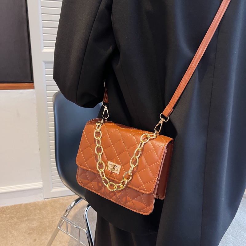 Túi Đeo JASMIN NOIR Chéo Dáng Vuông Nhỏ Họa Tiết Sọc Caro Phối Dây Xích Thời Trang Trẻ Trung Cho Nữ