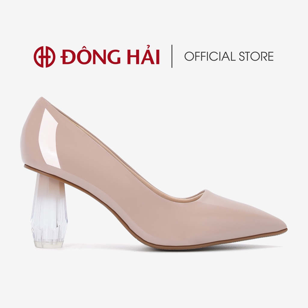 Giày cao gót nữ Đông Hải mũi nhọn kết hợp gót trụ pha lê sang trọng vững chắc cao 7cm  - G81K5