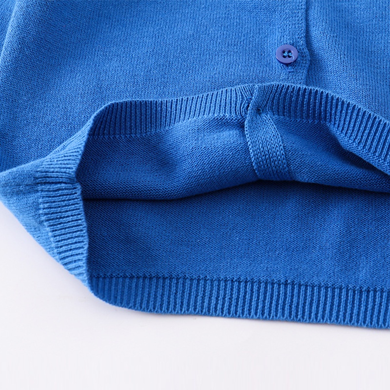 LJMOFA KIDS Áo Khoác Len Dệt Kim Mỏng Tay Dài Cổ Tròn Màu Trơn Cài Nút Thời Trang Xuân Thu Cho Bé 1-6 Tuổi