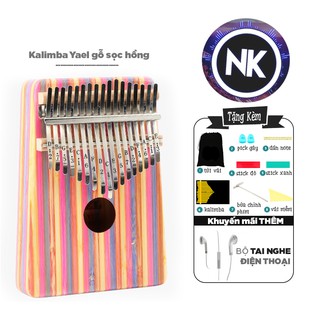 [HOT] Đàn Kalimba Yael 17 Phím Gỗ Sọc Hồng Tặng Kèm Tai Nghe Thời Trang - Hàng Có Sẵn
