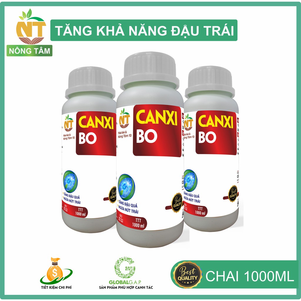 Siêu Canxi Bo chống rụng hoa, trái non chuyên dùng cho rau màu, cây ăn quả, chai 1000ml