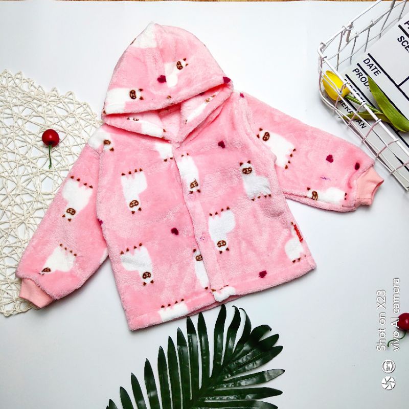 Áo Khoác Lông Tuyết Có Mũ Mềm Ấm, Nhiều Màu Cho Bé 3-10kg - CÓ MŨ