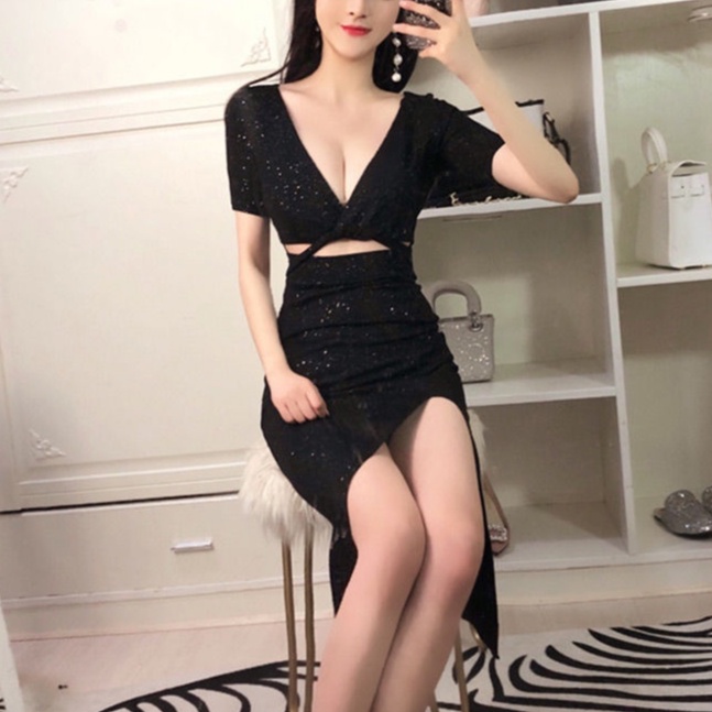 Đầm Xẻ Tà Ôm Dáng Thời Trang Hè Thu Quyến Rũ Cho Nữ