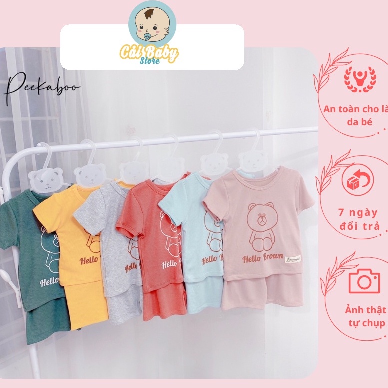 Bộ Đô Thun Tăm lạnh Peekaboo mùa Hè cho Bé Trai và bé Gái