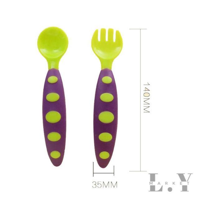 Thìa Dĩa Ăn Dặm Kèm Hộp Đựng Cho Bé Nhựa An Toàn TD01