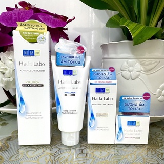 Bộ dưỡng ẩm Hada Labo Advanced Nourish (Dầu tẩy trang 200ml + Kem rửa mặt 80g + Dung dịch dưỡng 100ml + Kem dưỡng 50g)