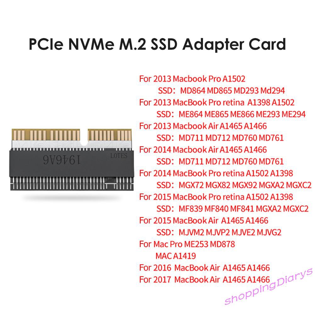 ✤Sh✤ M.2 NVMe PCIe SSD to Laptop Adapter for Apple Macbook Air Pro PCI-E x4 2280