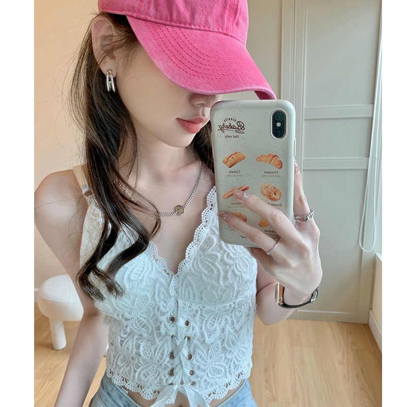Áo Bra 2 dây ren đan dây dáng croptop sexy Bra02