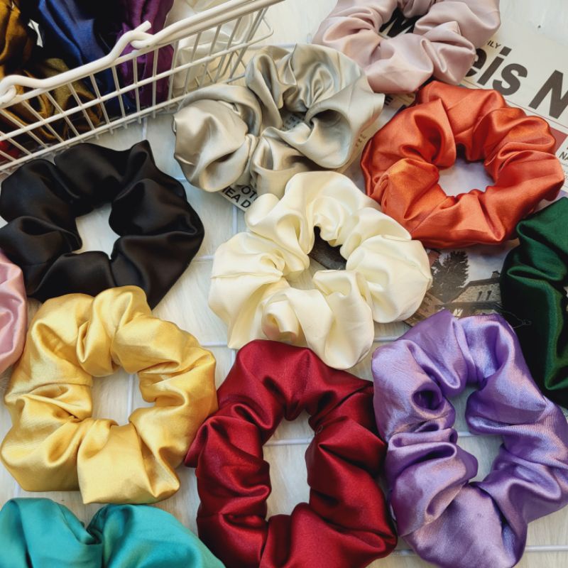 DÂY BUỘC TÓC SCRUNCHIES SATIN PHI BÓNG
