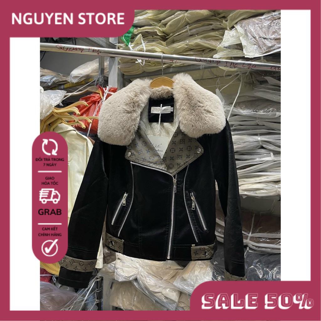 Áo Da Nữ Cổ Lông, Áo Khoác Nữ Dáng Ngắn Chất Da Lót Trần Hàng Quảng Châu Siêu Ấm, Thời Trang Mùa Động Cho Các Nàng Siêu | BigBuy360 - bigbuy360.vn