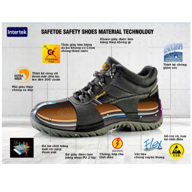 Giày Bảo Hộ Chống Đinh | Mũi Thép Safetoe | BigBuy360 - bigbuy360.vn