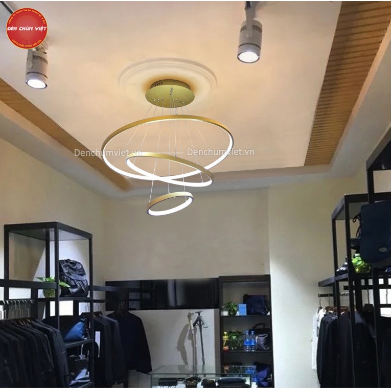 Đèn thả 3 vòng led hiện đại trang trí phòng khách, bàn ăn, homestay...