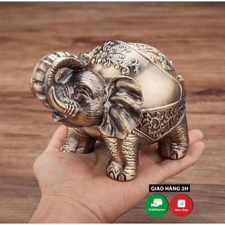 Gạt tàn thuốc con voi💖FREESHIP💖Gạt tàn thuốc có nắp hình con voi giả cổ sang trọng