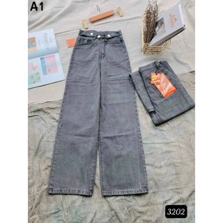 Quần jeans nữ suông ống rộng