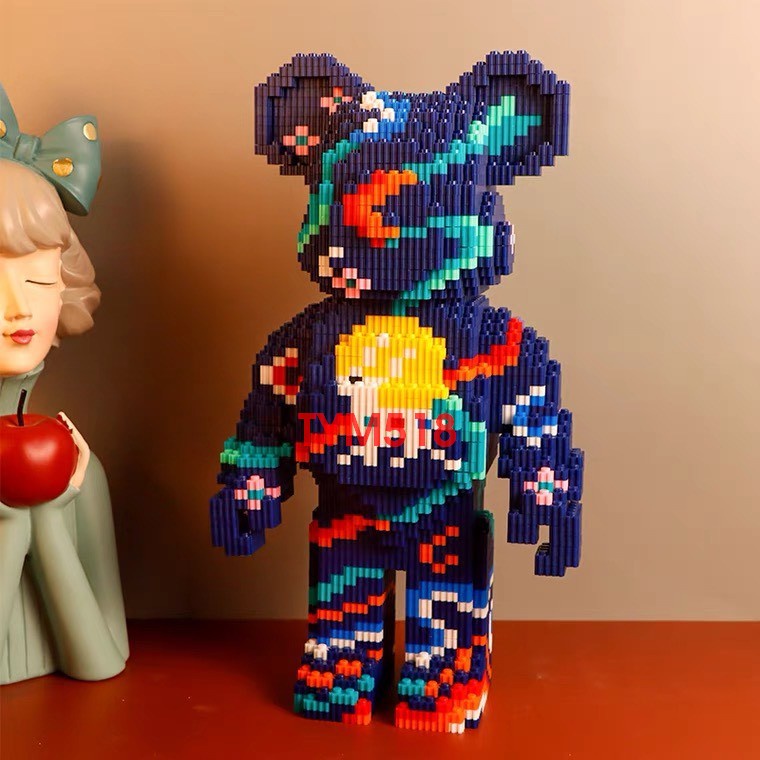 Xếp hình Gấu Bearbrick 35cm Đồ chơi lắp ráp mô hình cỡ lớn bear bricK cho bé