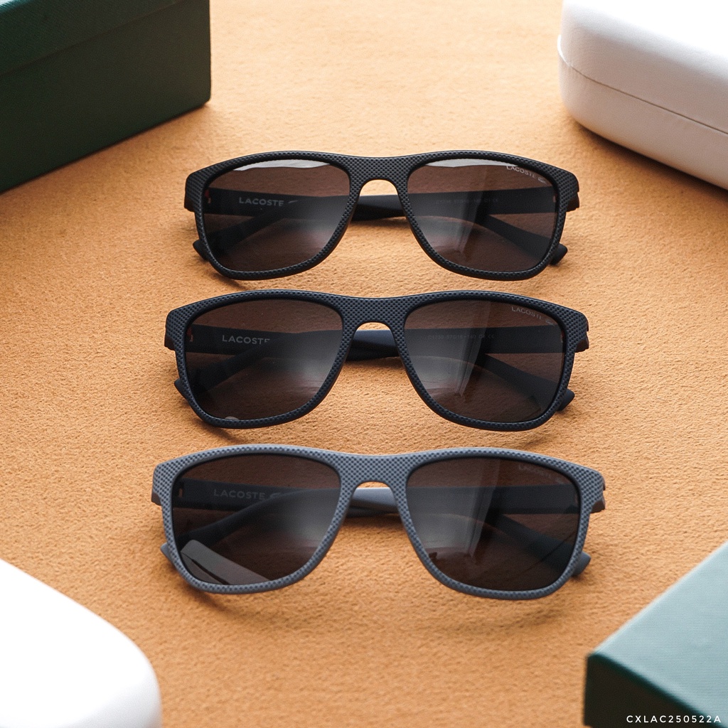 Mắt kính mát nam Phân Cực LACOSTE GỌNG DẺO Đi Mưa Trượt Nước hàng xuất xịn Khăn, Túi, Hộp FullBox