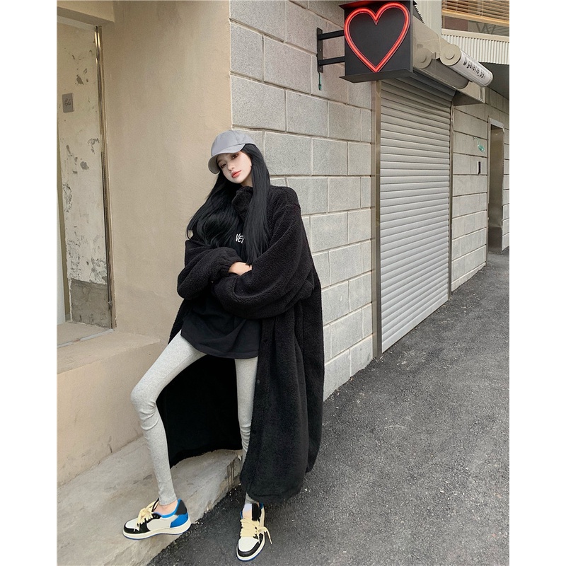[𝐅𝐑𝐄𝐄𝐒𝐇𝐈𝐏] Áo khoác lông dáng dài phong cách Hàn Quốc trẻ trung ngọt ngào hàng Quảng Châu cao cấp đầu mùa đông