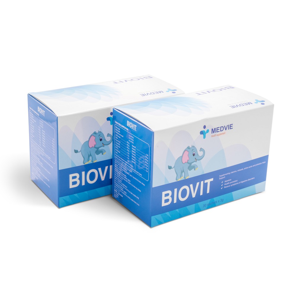 Men tiêu hóa BIOVIT bổ sung các loại men vi sinh chuẩn giúp tăng cường hệ miễn dịch, cải thiện hệ tiêu hóa, 30 gói cốm