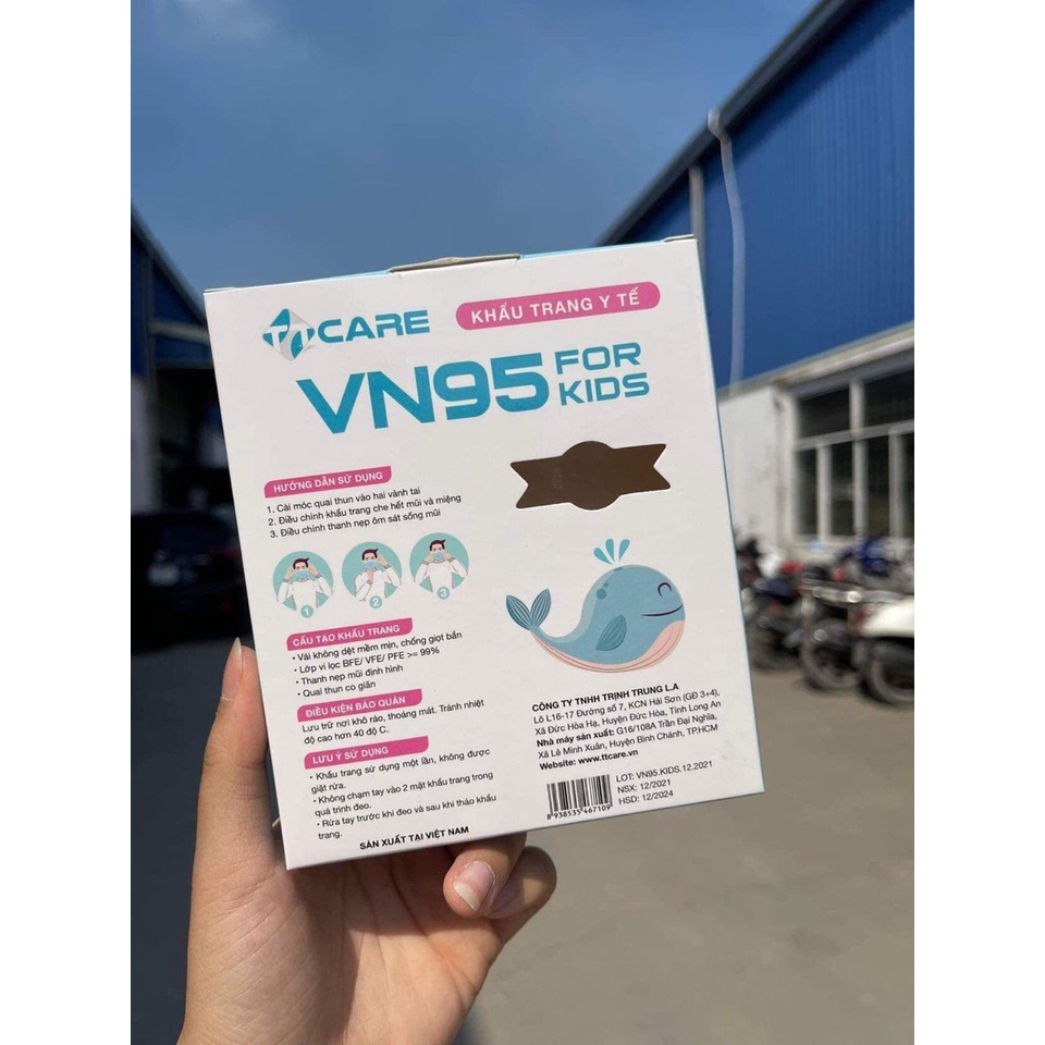 HỘP 10 KHẨU TRANG VN95 CHO BÉ, KHẨU TRANG Y TẾ CHO BÉ