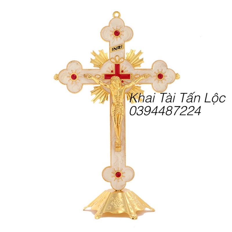Thánh giá Chúa Jesus - Giêsu Công giáo cao 30cm để bàn , để xe trừ tà bình an ban phước