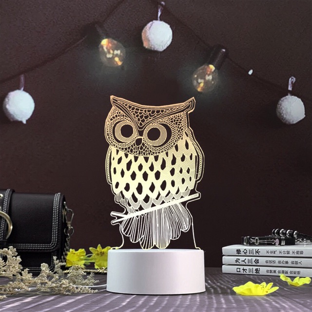 Đèn ngủ 3D trang trí 3 mức sáng