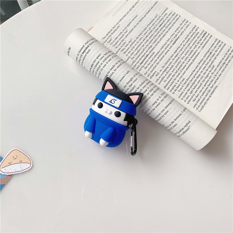 Vỏ Bảo Vệ Hộp Sạc Tai Nghe Bluetooth Apple Airpods 1 / 2  Hình Mèo Naruto Dễ Thương Ốp