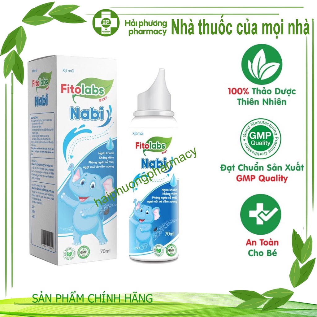 Xịt Mũi Thảo Dược An Toàn Cho Bé Fitolabs Nabi Vệ Sinh Mũi Hằng Ngày Giúp Thông Thoáng, Giảm Khô Và Nghẹt Mũi Lọ 70ml