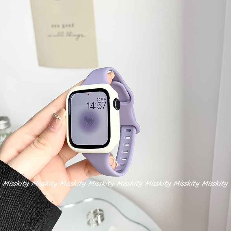 Dây Đeo Bằng Silicone Mềm Mỏng Cho iWatch Series 7 6 5 4 3 2 SE 45mm 41mm 44mm 38mm 42mm