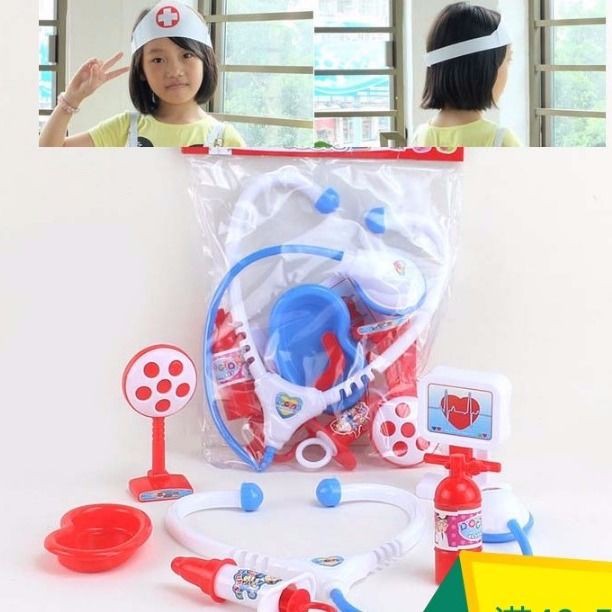 Mô phỏng bác sĩ nhỏ bộ đồ chơi hộp dụng cụ tiêm thuốc y tá cậu bé bệnh viện trẻ em nhà cô gái ống nghe