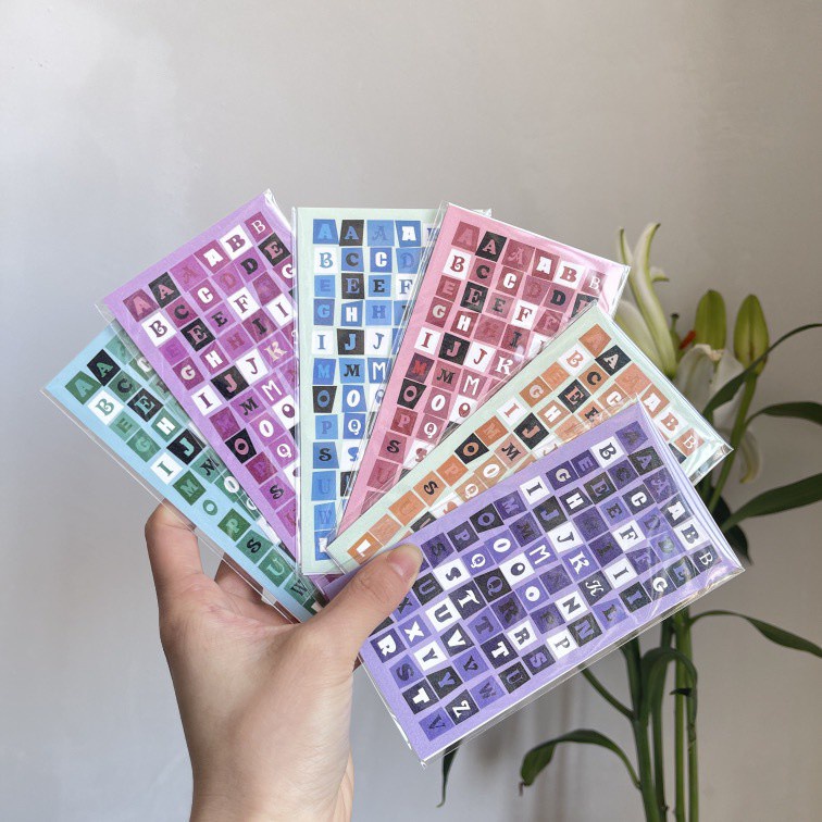 Miếng Dán Trang Trí Họa Tiết Chữ Màu Laser Độc Đáo