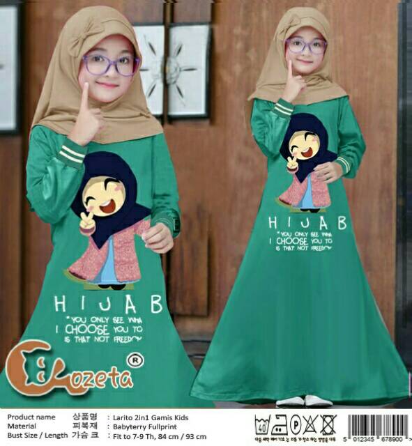 (Hàng Mới Về) Bảng Phấn Trang Điểm Gamis Anak Mamanda Size Xs 7-9 Tuổi