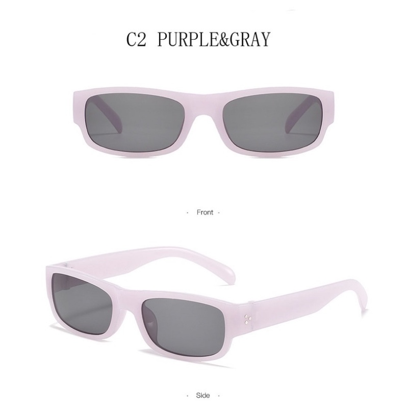 (AIMURUSI) COD Sunglasses Women Korean Fashion Retro Square Glasses Frame Men Sun Glasses Vintage Small Rectangle Eyeglasses Anti Uv