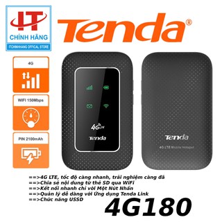 Bộ Phát Wifi Di Động Dùng Sim Tenda 4G180 Hàng Chính Hãng