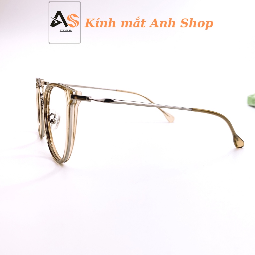 Gọng kính mắt tròn to chất liệu nhựa kết hơp kim loại 00085