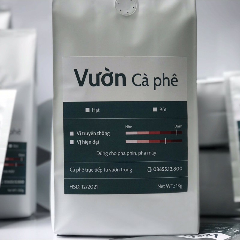 500G Cà phê VỊ HIỆN ĐẠI, Arabica phối hợp Robusta rang xay nguyên chất, pha phin pha máy Vườn Cà phê